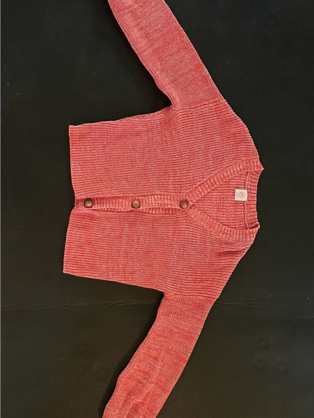 wonder nation Red Ribbed V-Neck Button Cardigan